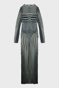 RE-EDITION : LONG DRESS "MORPHING STRIPES"