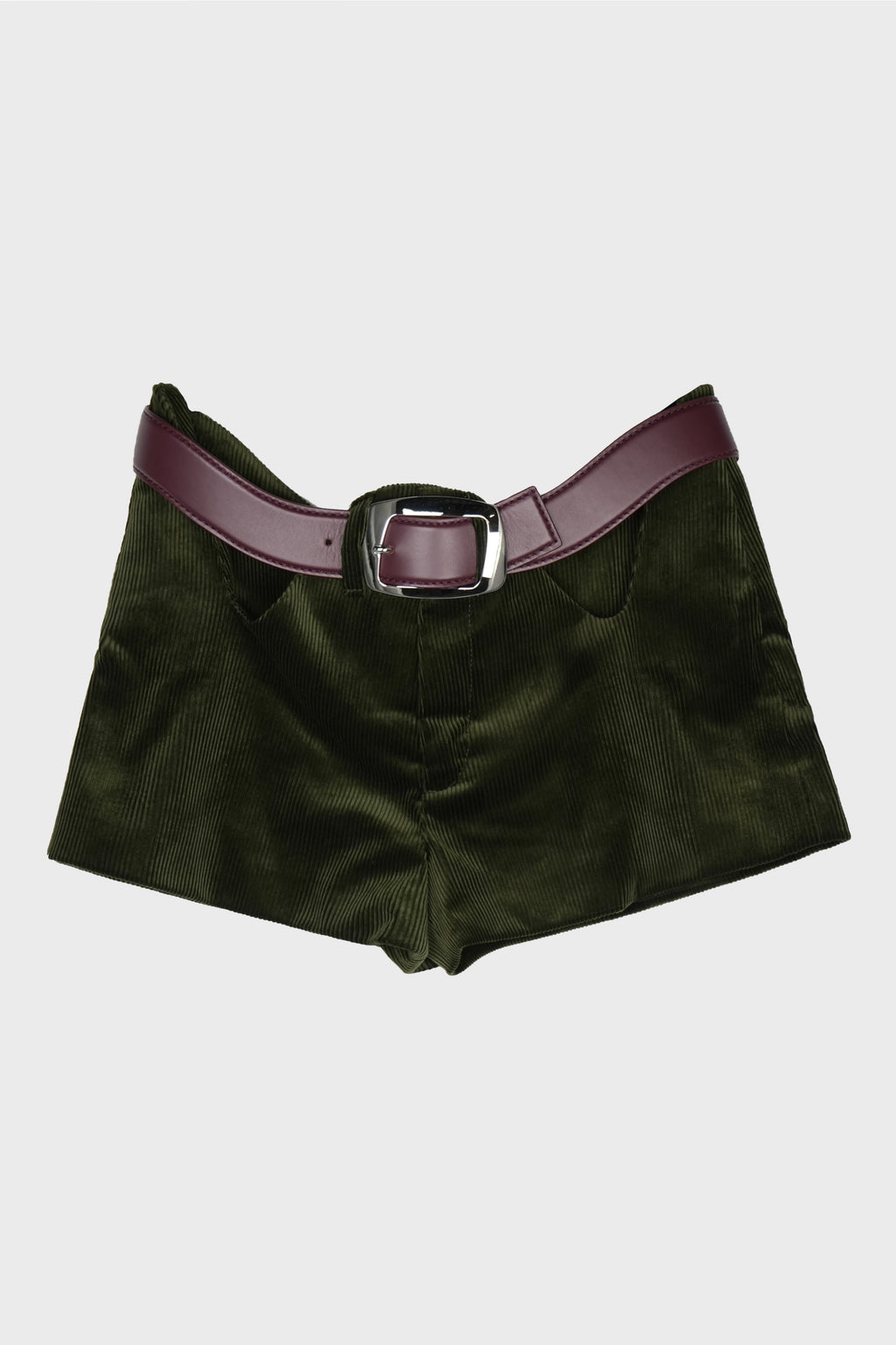 CORDUROY CURVED SHORTS