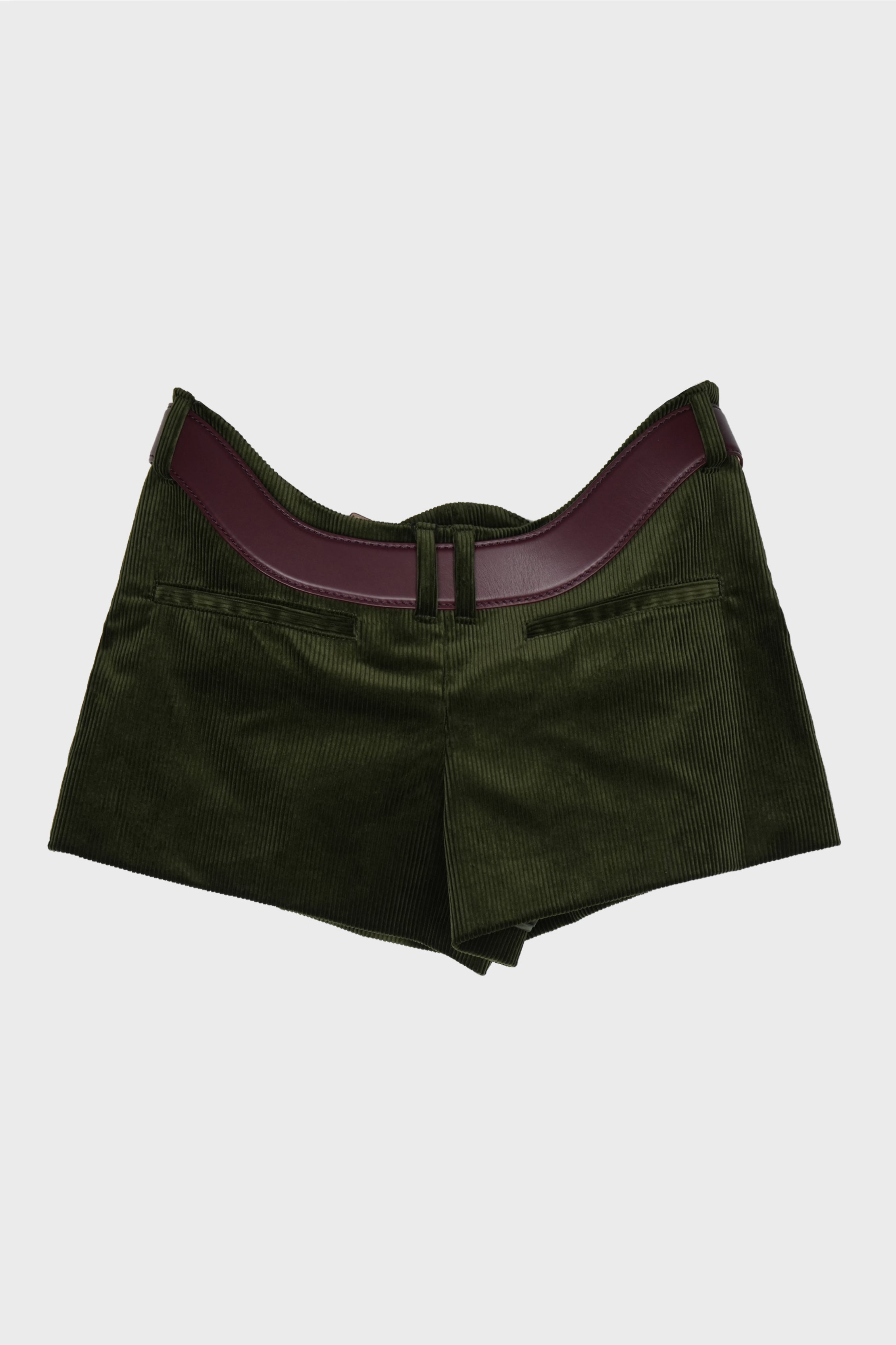 CORDUROY CURVED SHORTS