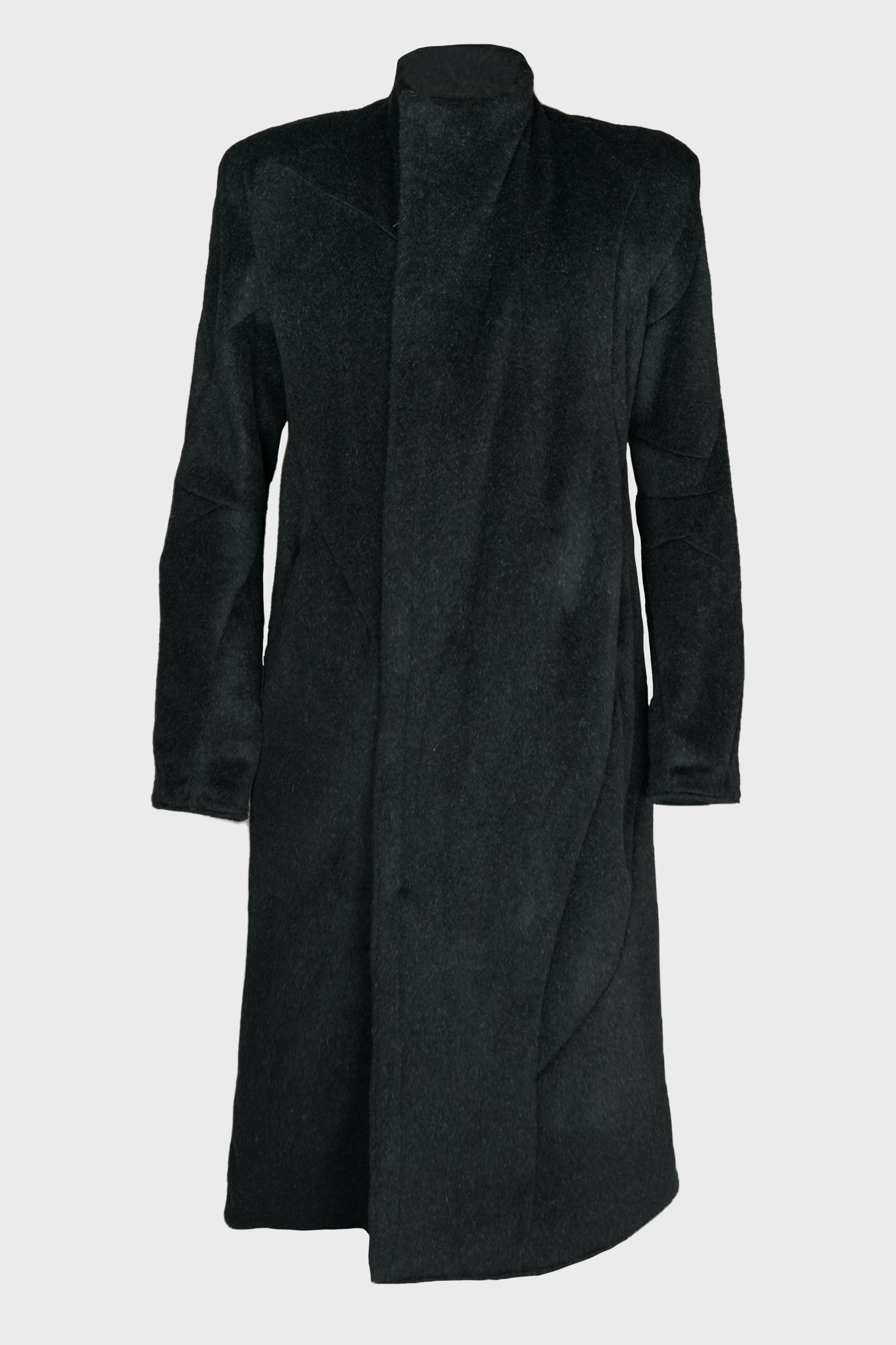 DISTORTION POWER SHOULDER COAT BLACK