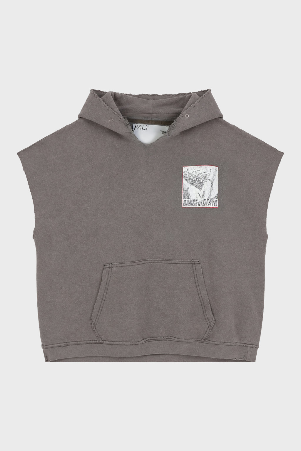 DR. BLUE CUT OFF HOODIE BROWN