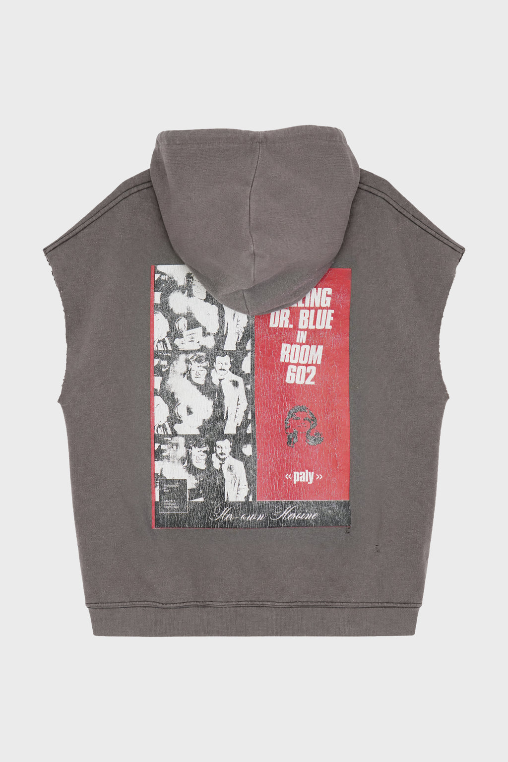 DR. BLUE CUT OFF HOODIE BROWN