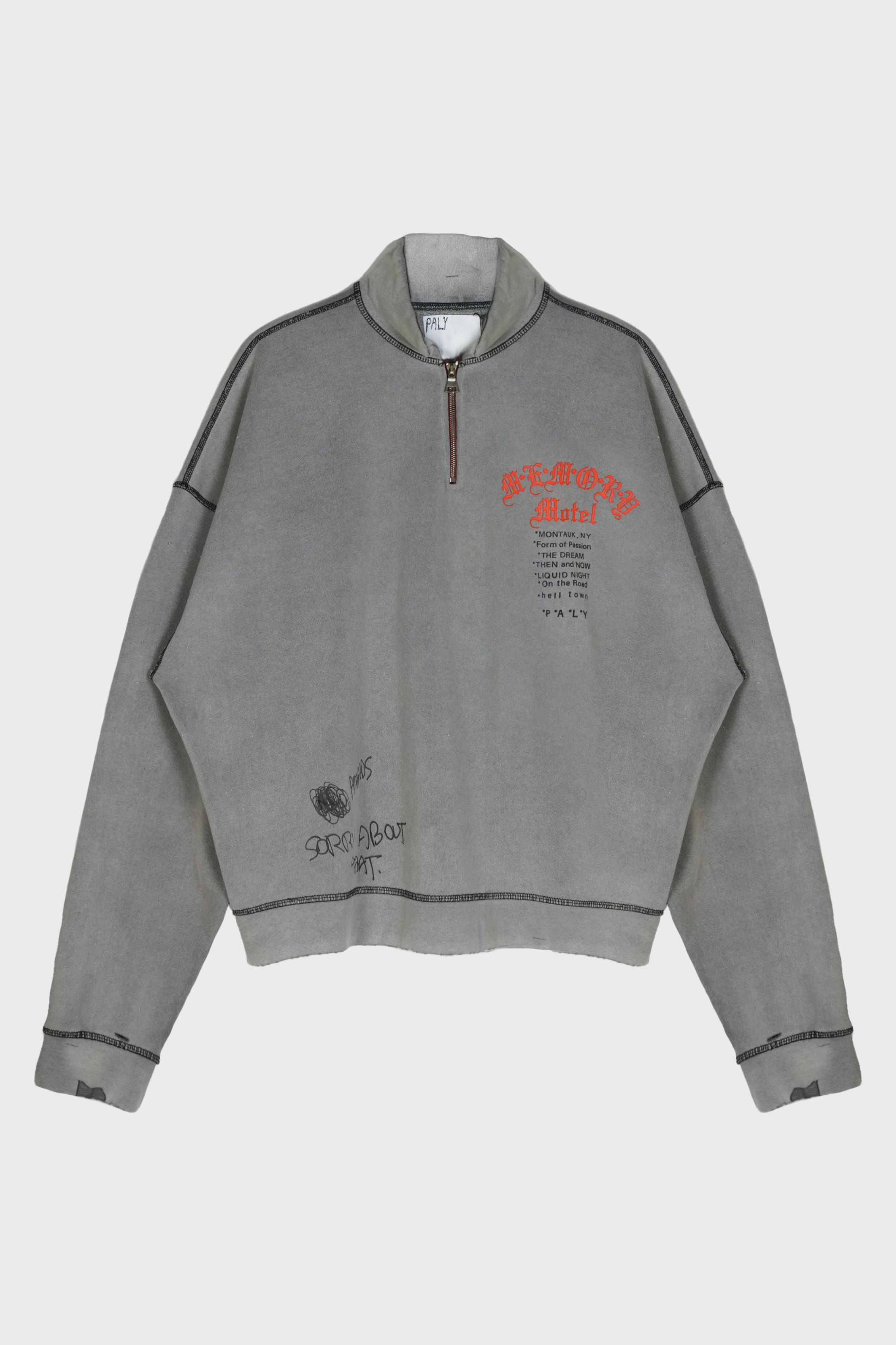 SORRY 'BOUT THAT 1/4 ZIP CREWNECK GREY