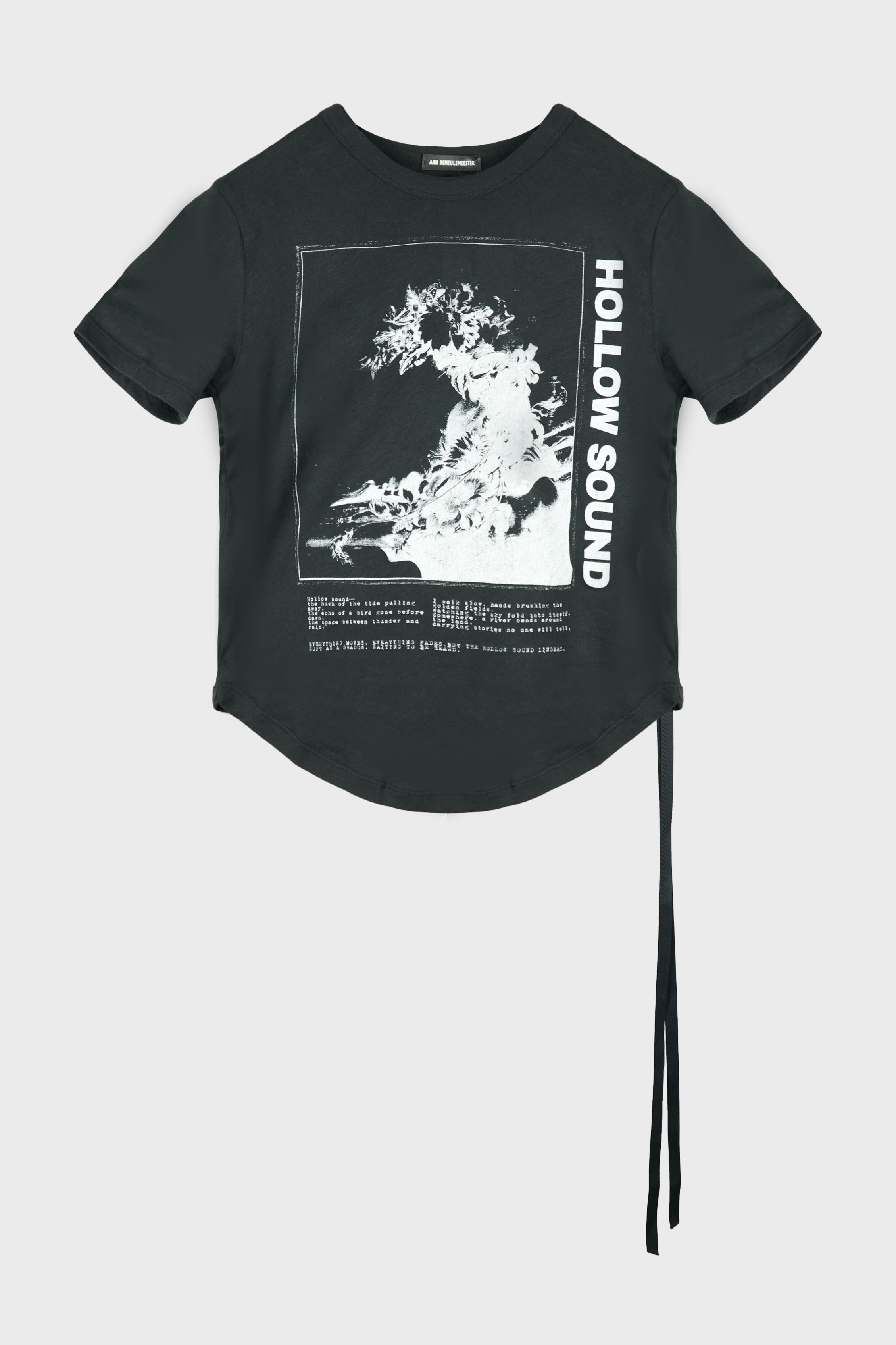 FLOOR MICRO T-SHIRT WITH "HOLLOW SOUND" PRINT BLACK
