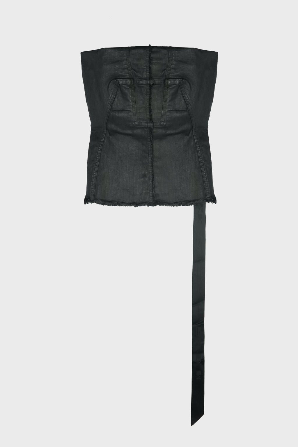 SPLINTERED BUSTIER TOP BLACK WAX