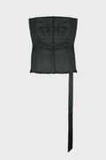 SPLINTERED BUSTIER TOP BLACK WAX