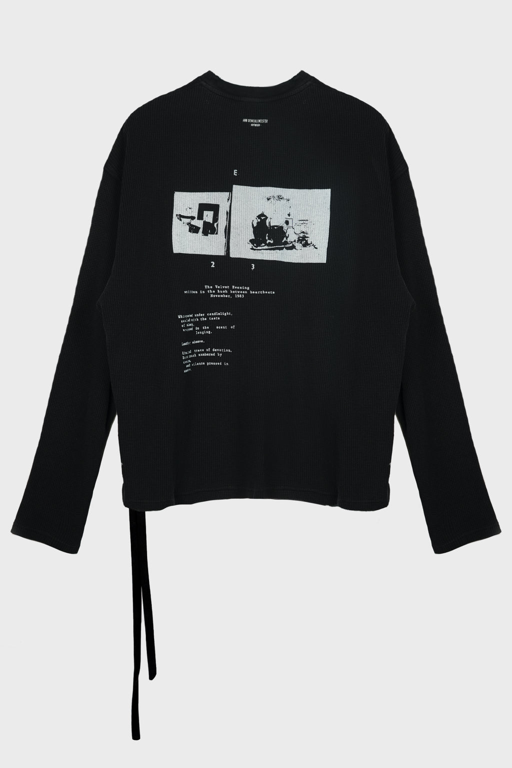 EMIL WAFFLE JERSEY T-SHIRT "THE VELVET EVENING" FADED BLACK