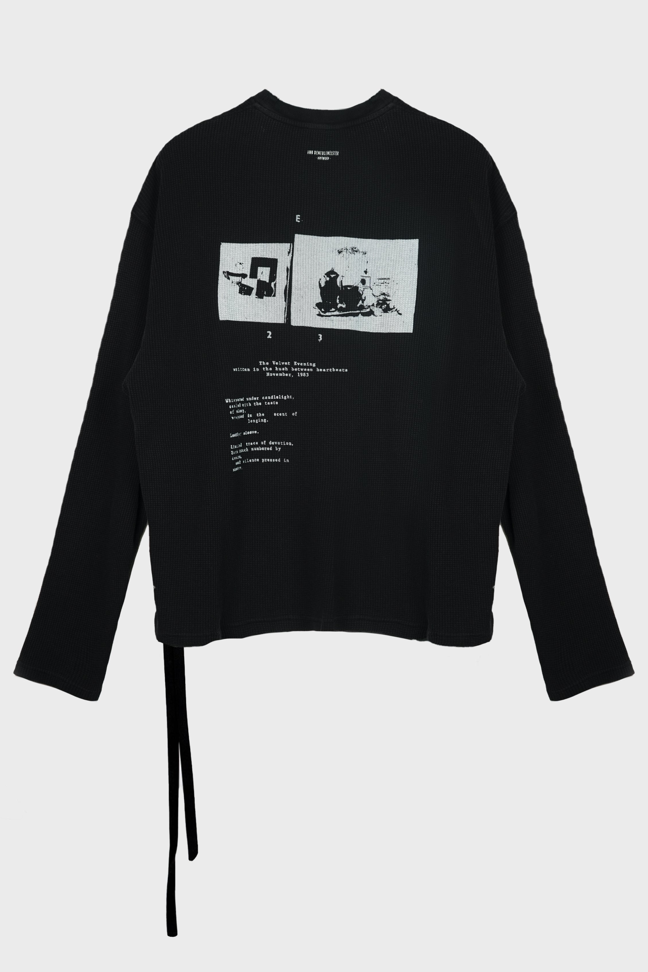 EMIL WAFFLE JERSEY T-SHIRT "THE VELVET EVENING" FADED BLACK