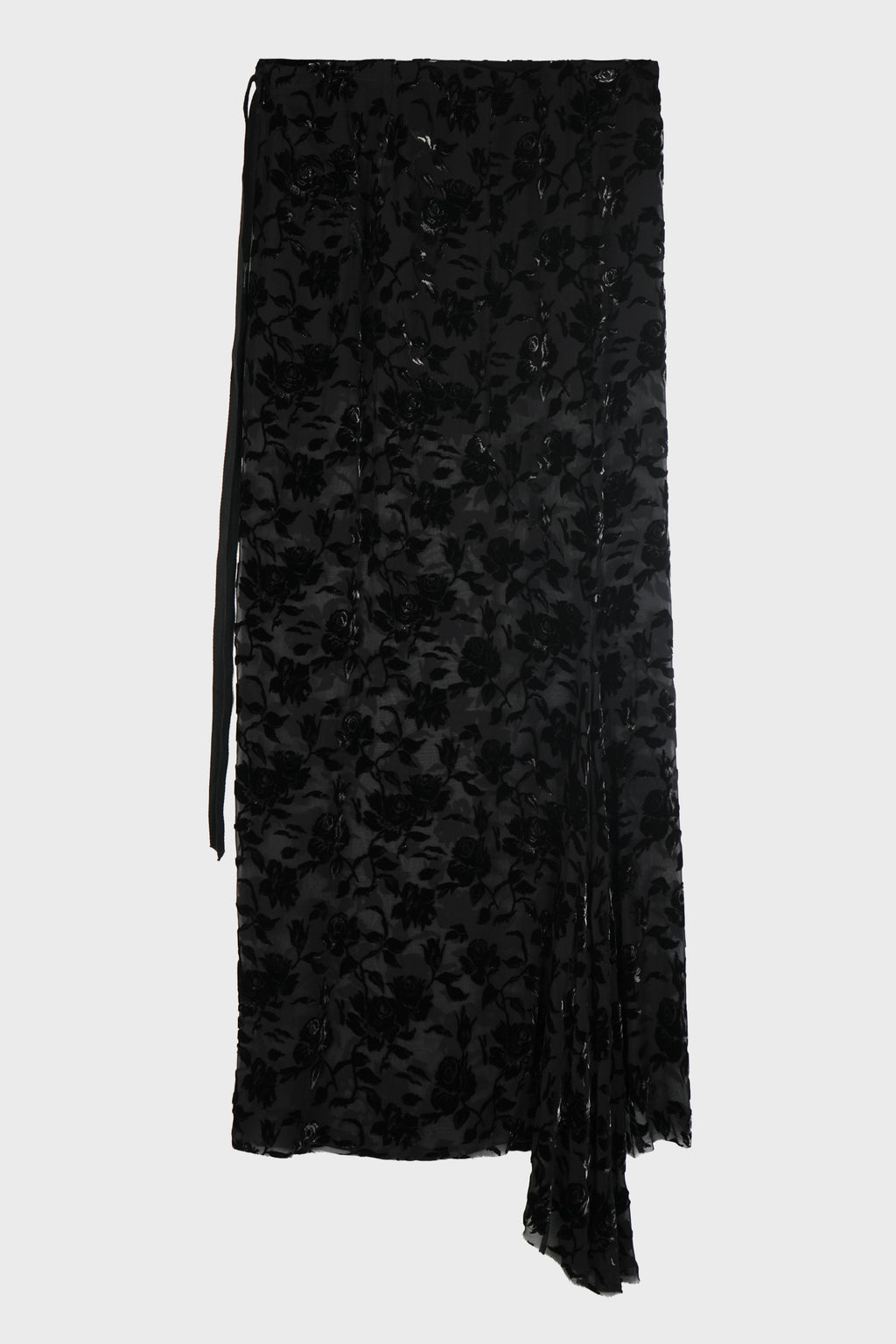 EVELINE BIAS SKIRT ROSES DEVORÉ VELVET