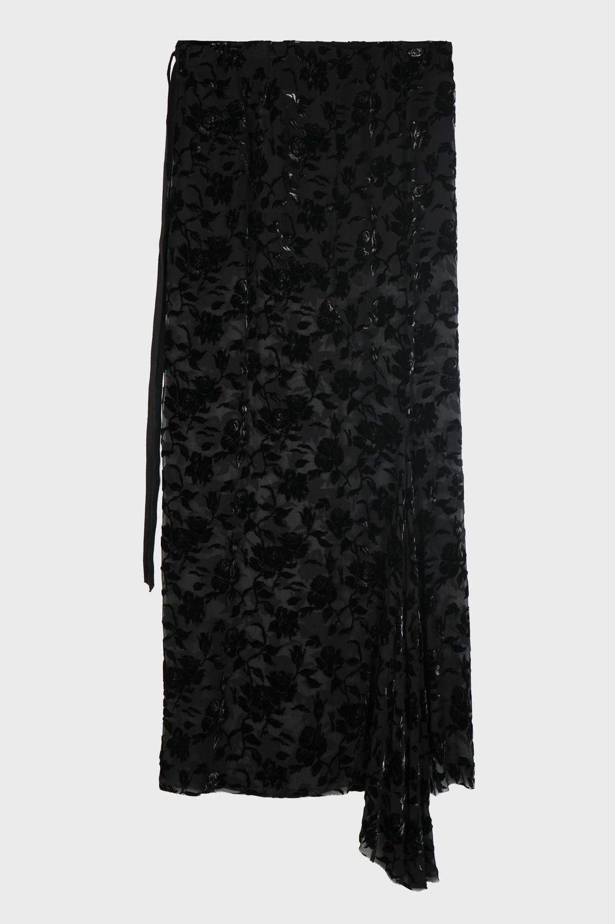 EVELINE BIAS SKIRT ROSES DEVORÉ VELVET