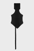 ALMIDA DIAGONAL RIB HANDKERCHIEF KNIT TOP BLACK