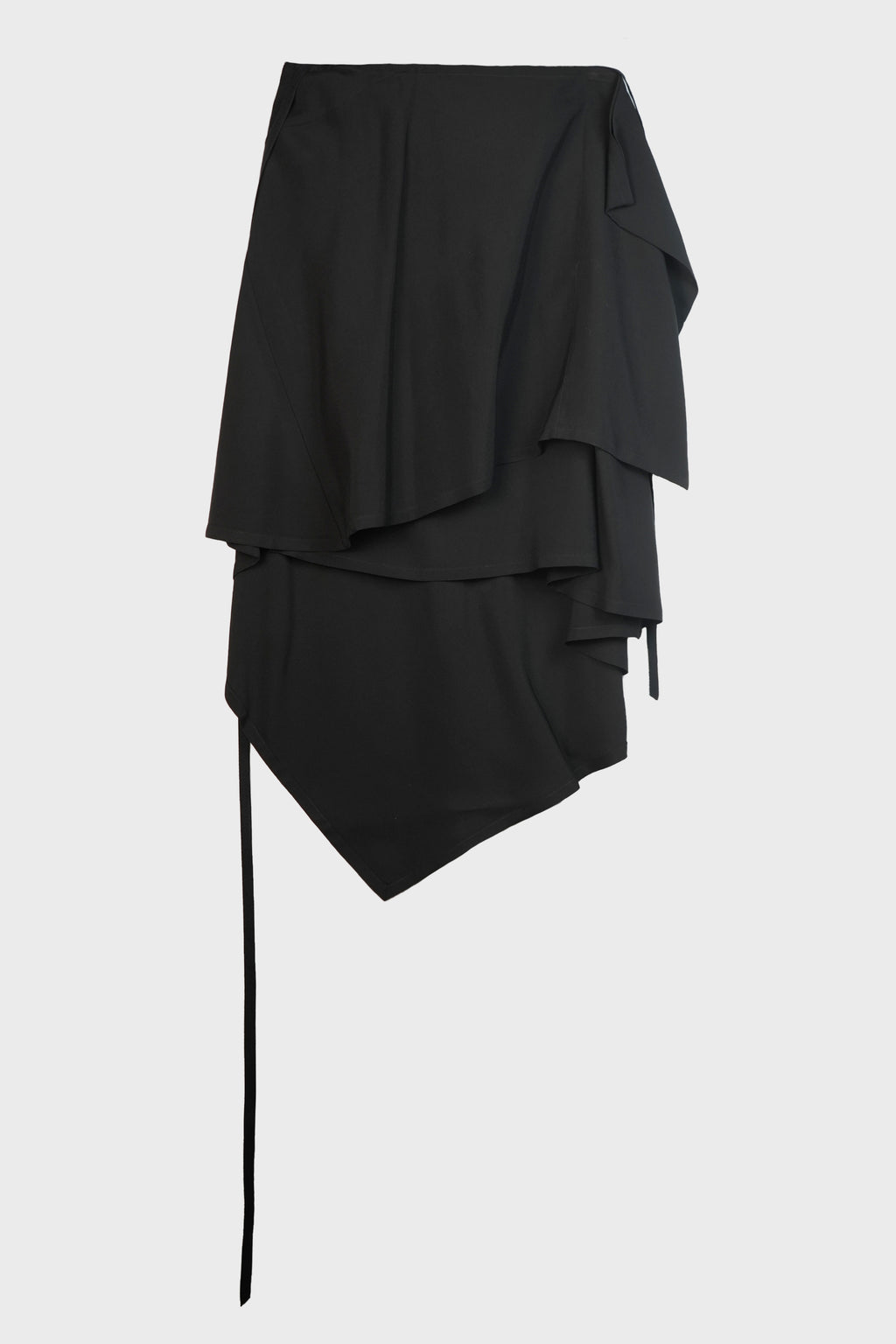 BIRIT ASYMMETRICAL WRAP SKIRT BLACK