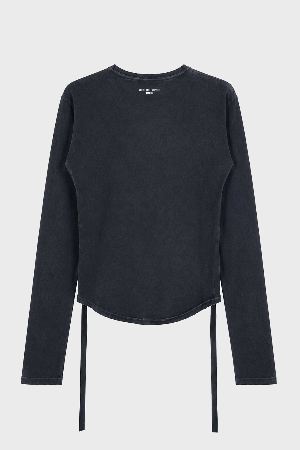 DOT CROPPED LONG SLEEVES TOP "DEAR DIARY" FADED BLACK