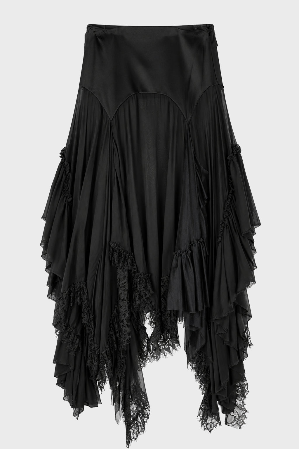 AINA MIDI PANEL SKIRT BLACK