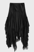 AINA MIDI PANEL SKIRT BLACK