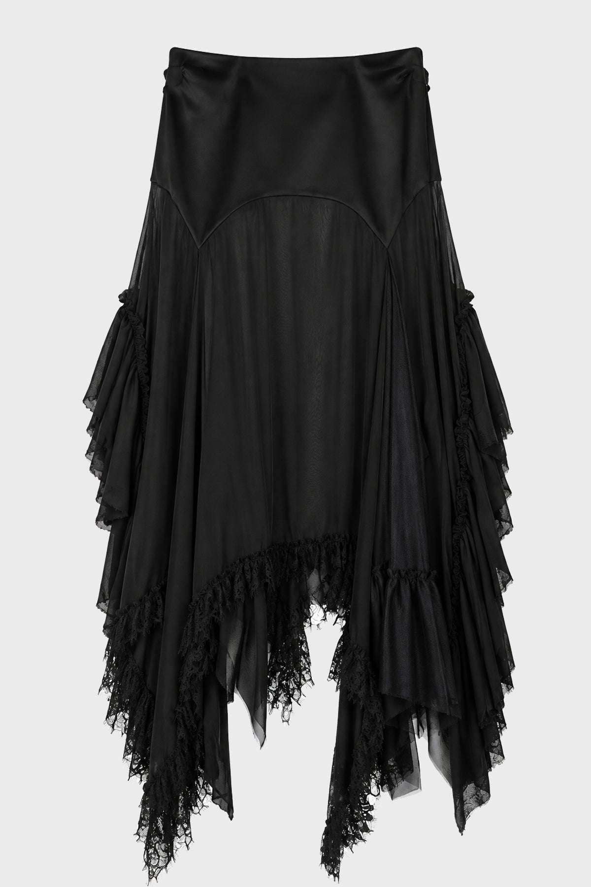 AINA MIDI PANEL SKIRT BLACK
