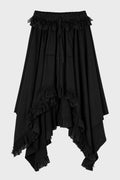 ASKE SKIRT W/ LIGHT COTTON AND LACE RUFFLES BLACK
