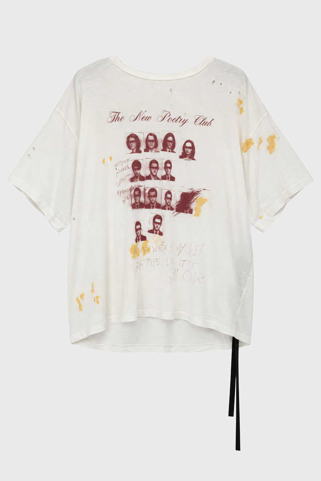 LU T-SHIRT W/ "NEW POETRY CLUB" PRINT CHALK