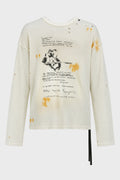 EMIL LONG SLEEVE T-SHIRT "DEAR DIARY" PRINT CHALK