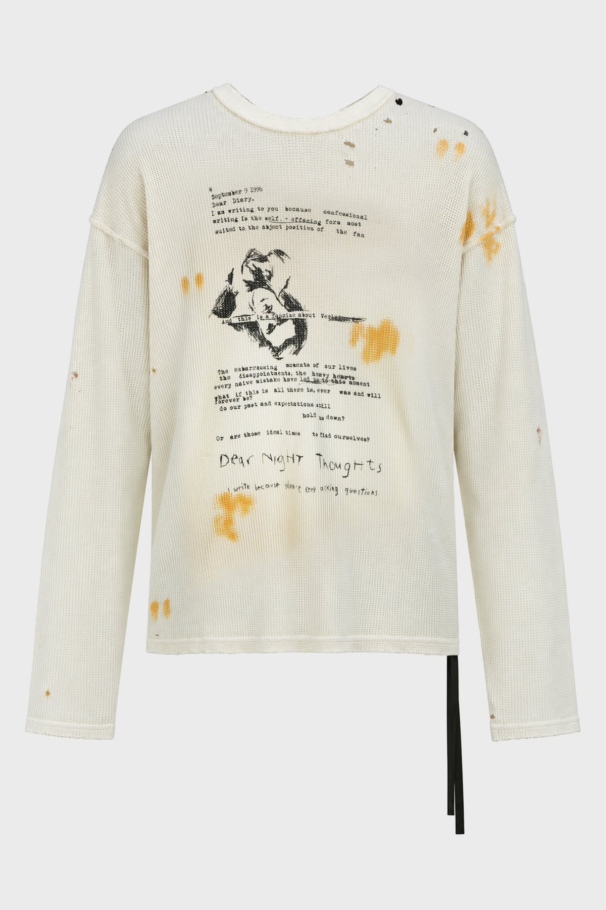 EMIL LONG SLEEVE T-SHIRT "DEAR DIARY" PRINT CHALK
