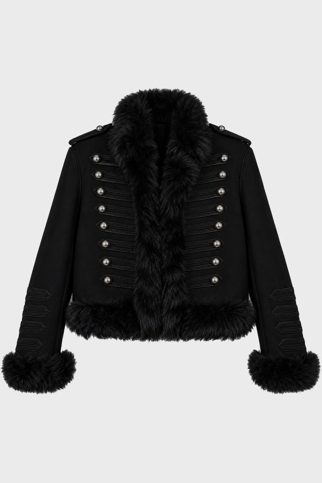 MALDUS EMBROIDERED CROPPED MARSINA JACKET BLACK