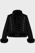 MALDUS EMBROIDERED CROPPED MARSINA JACKET BLACK