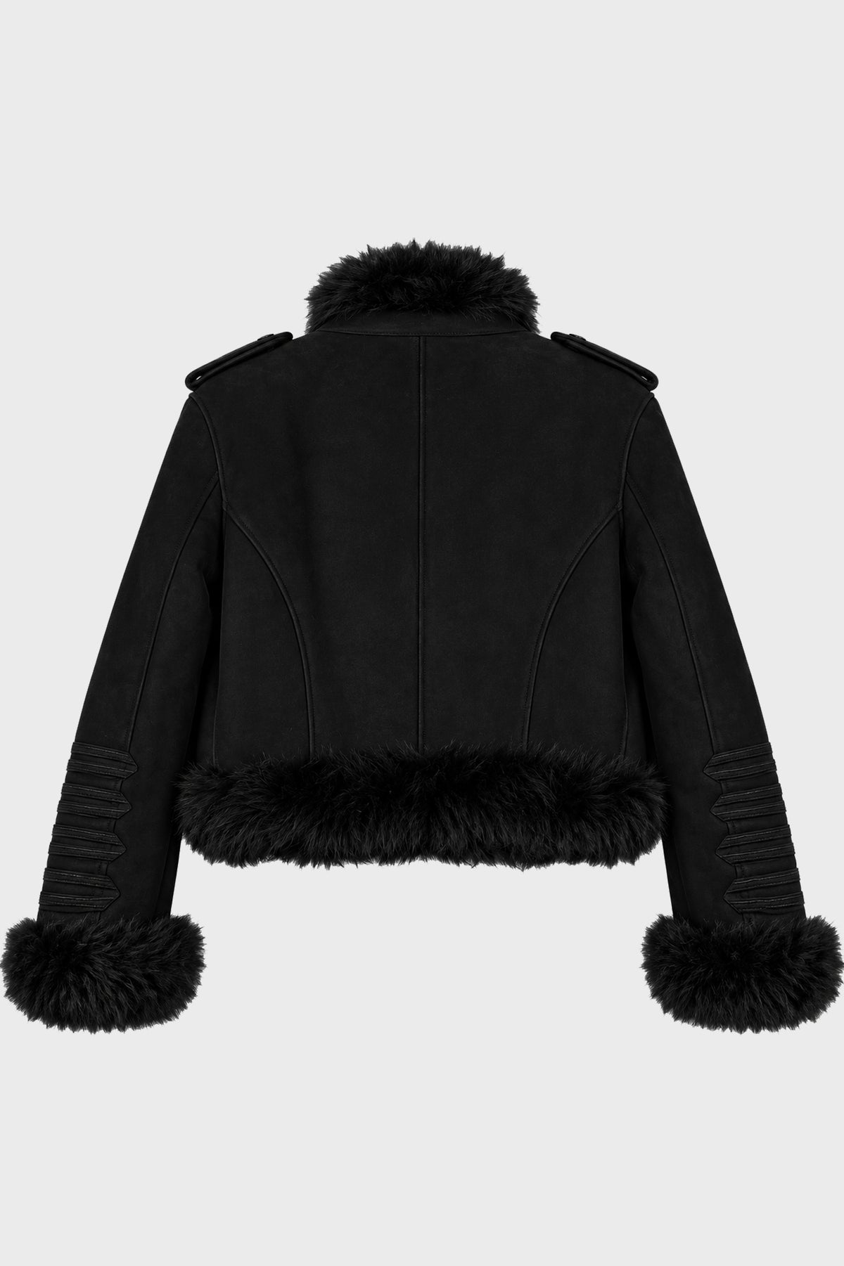 MALDUS EMBROIDERED CROPPED MARSINA JACKET BLACK