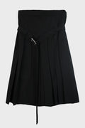 JEPPE PLEATED CROPPED TROUSERS BLACK