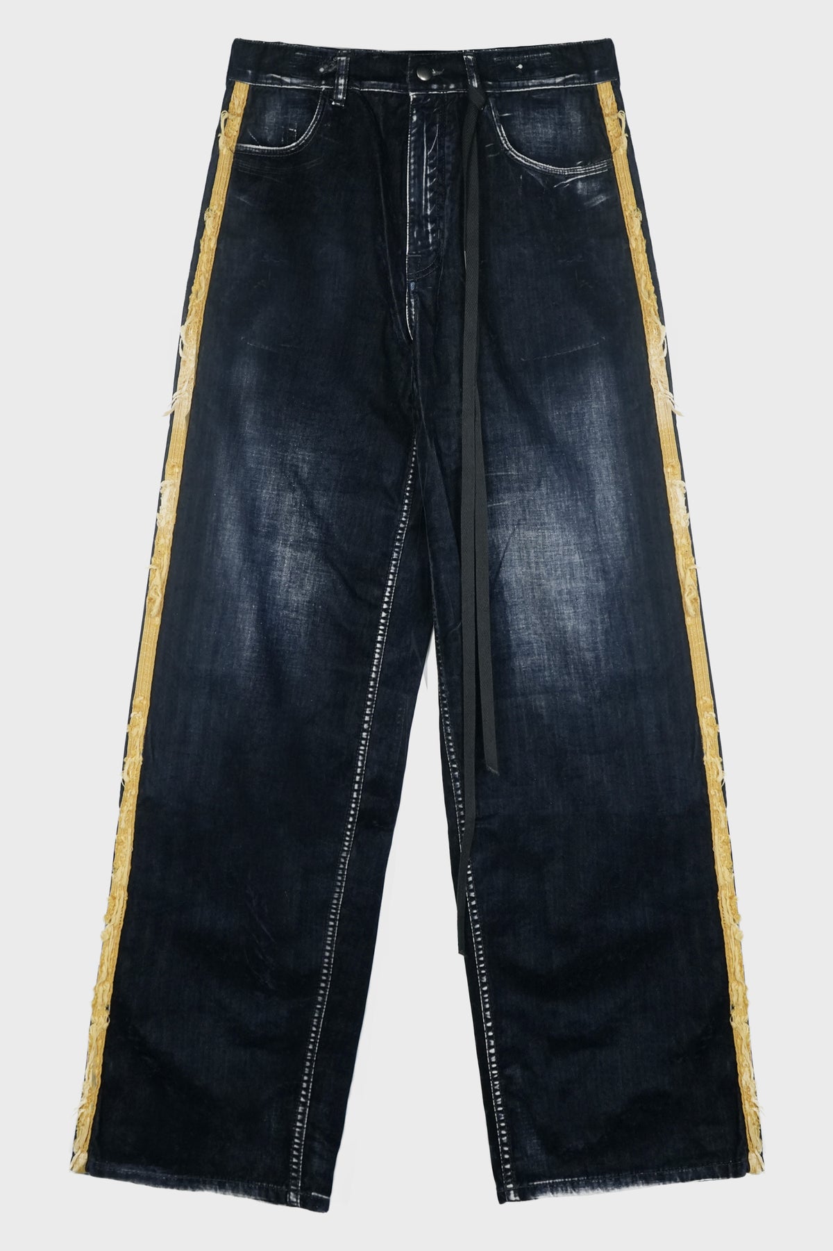 HANNO 5-POCKETS TROUSERS W/ SIDE BANDS NAVY