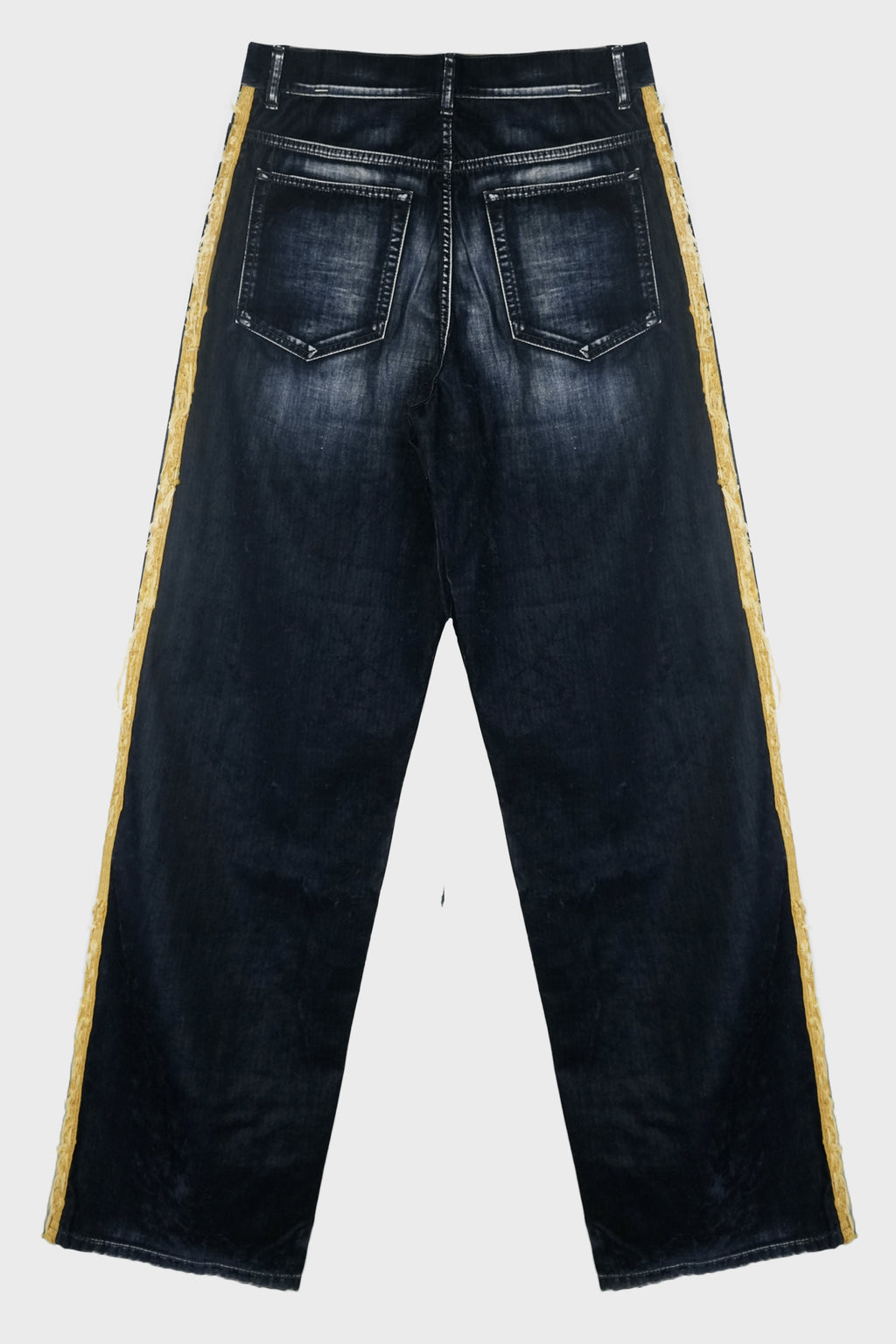 HANNO 5-POCKETS TROUSERS W/ SIDE BANDS NAVY