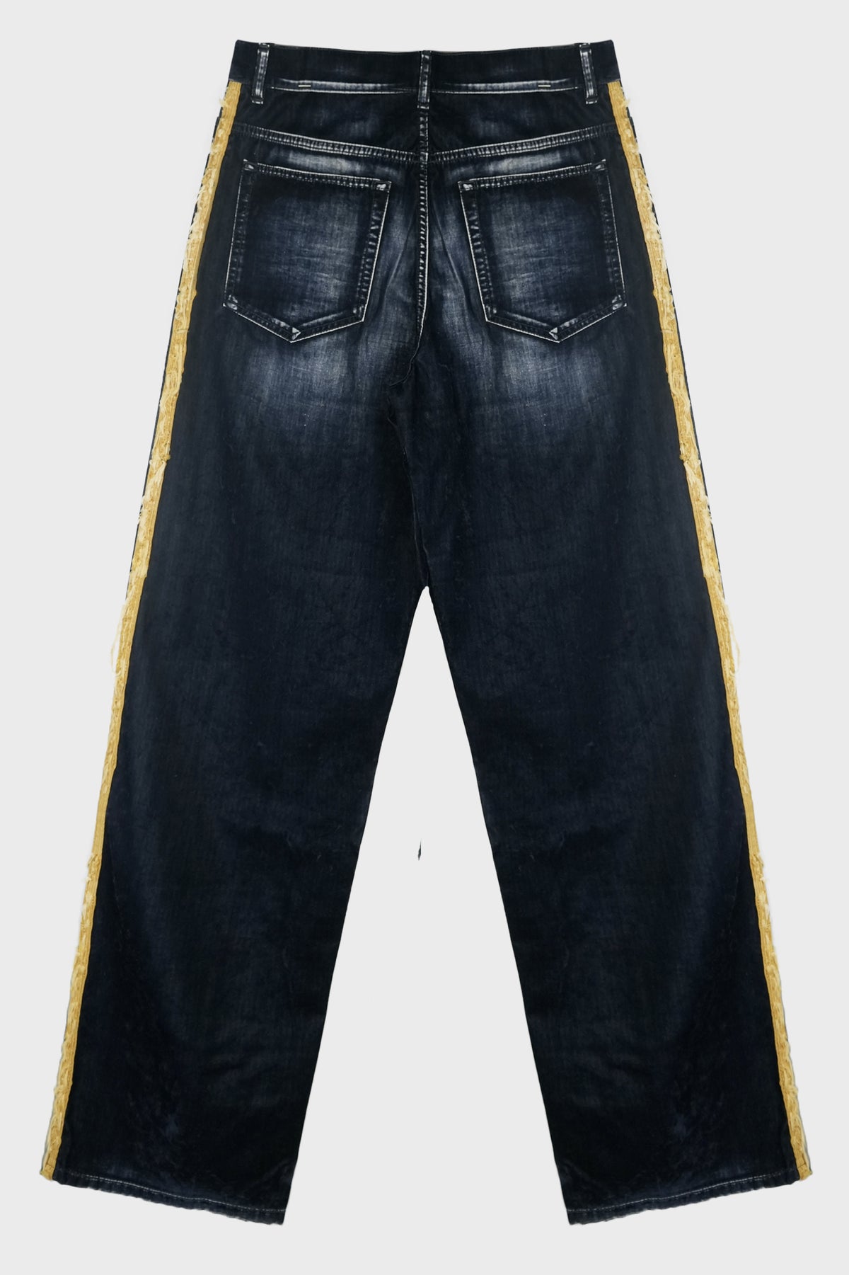 HANNO 5-POCKETS TROUSERS W/ SIDE BANDS NAVY