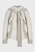 PANELED JACKET w/ HARNESS HOODIE FRENCH GREY