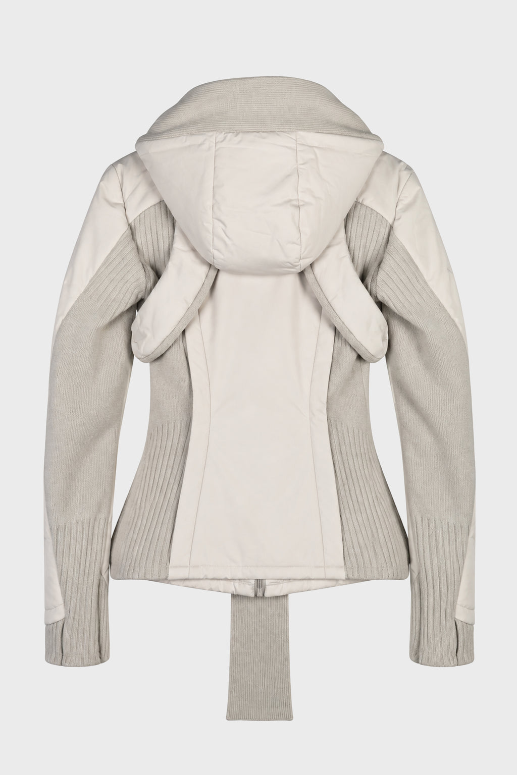 PANELED JACKET w/ HARNESS HOODIE FRENCH GREY