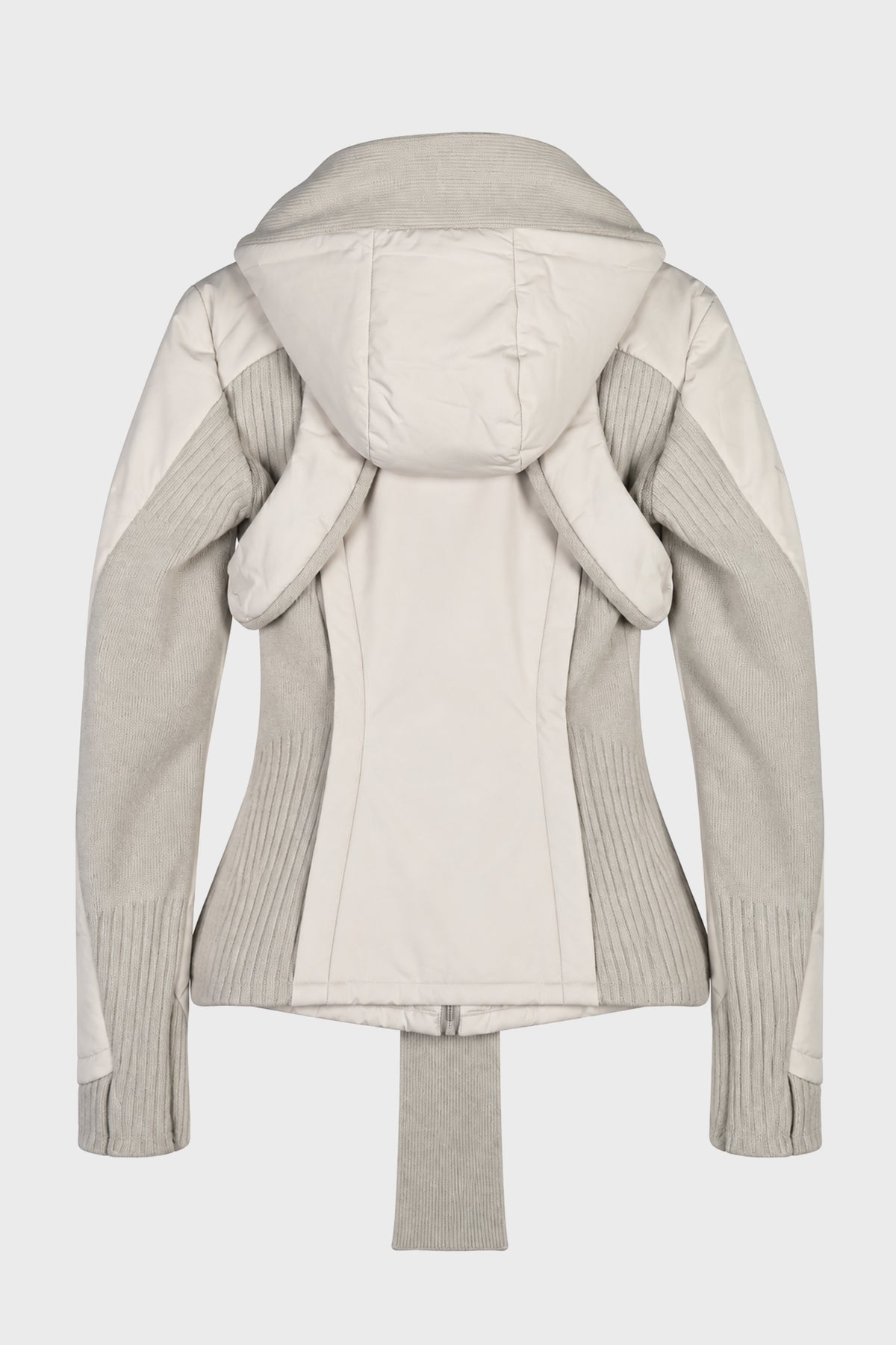 PANELED JACKET w/ HARNESS HOODIE FRENCH GREY
