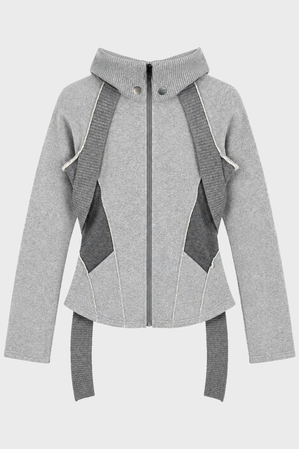 SLASHED ZIP JACKET PALE GREY