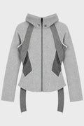 SLASHED ZIP JACKET PALE GREY