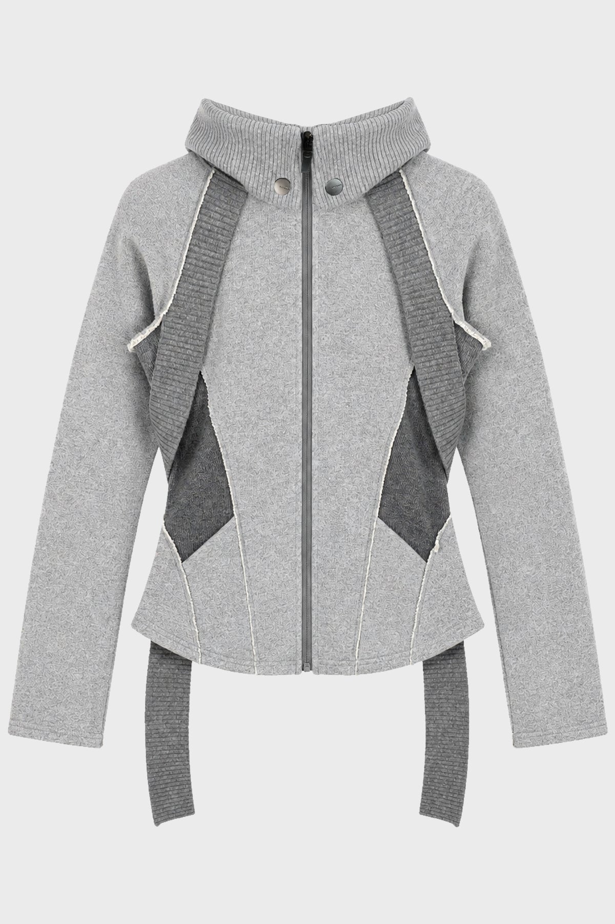 SLASHED ZIP JACKET PALE GREY