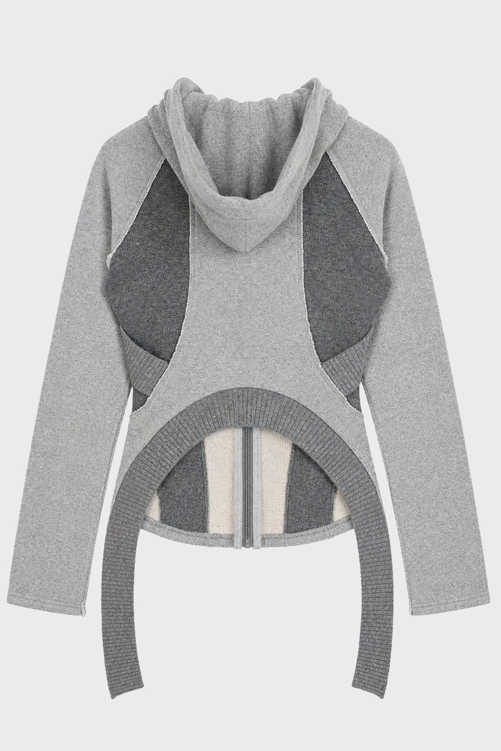 SLASHED ZIP JACKET PALE GREY