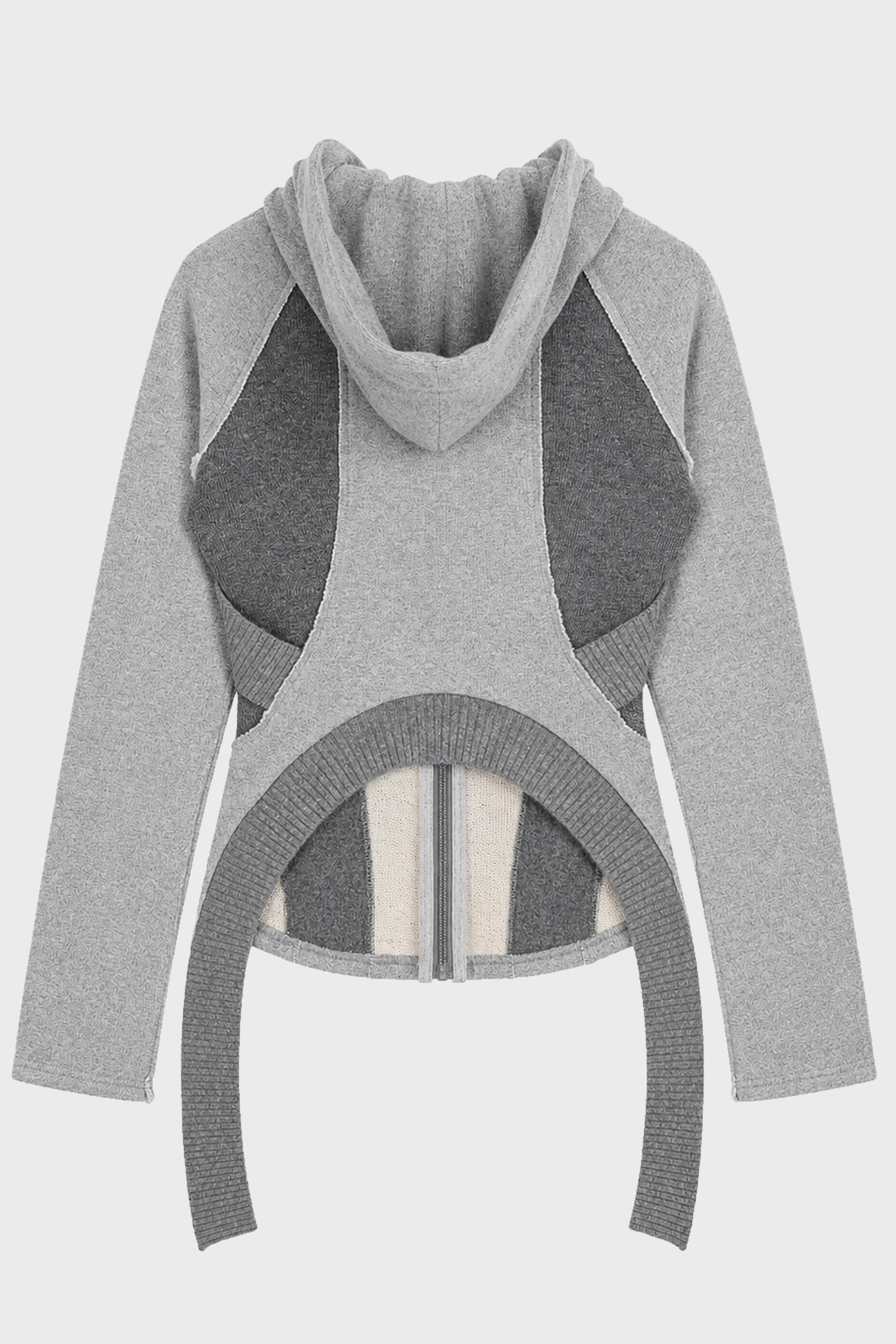 SLASHED ZIP JACKET PALE GREY