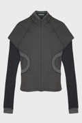 LAYERED ZIP TOP SMOKY GREY
