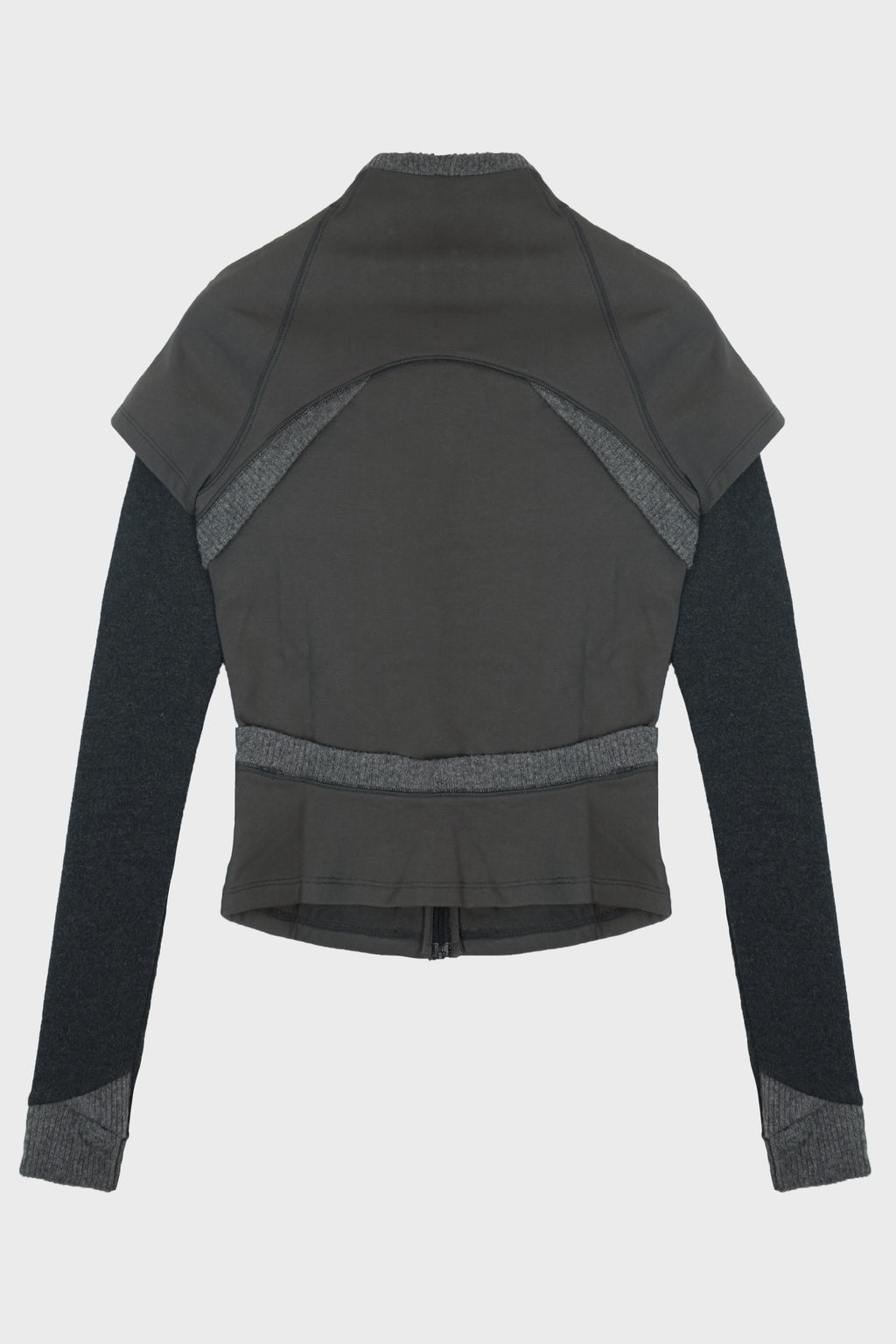 LAYERED ZIP TOP SMOKY GREY