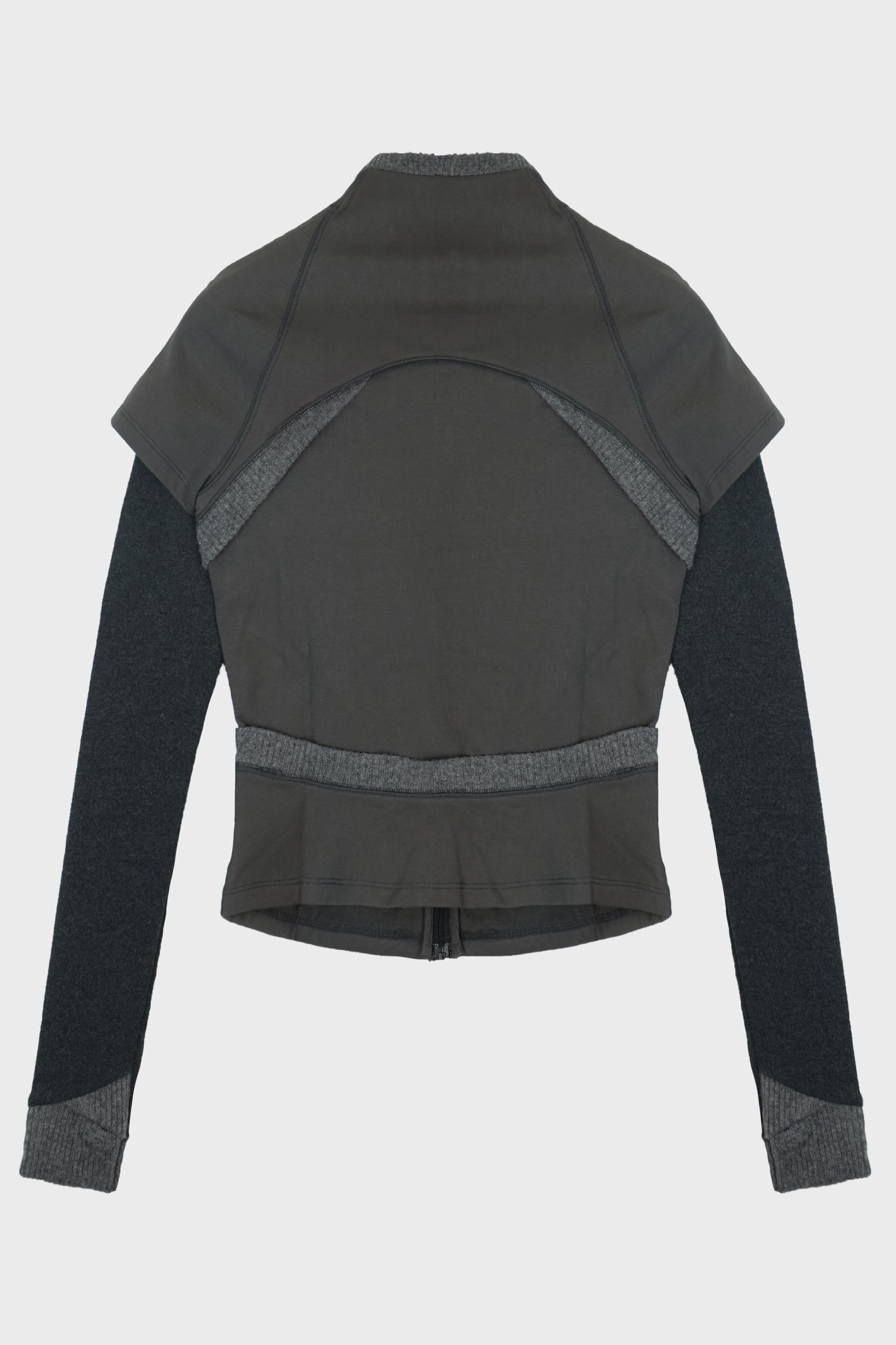 LAYERED ZIP TOP SMOKY GREY