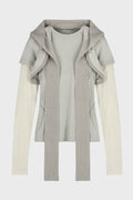 LAYERED T-SHIRT w/ HARNESS HOODIE FRENCH GREY