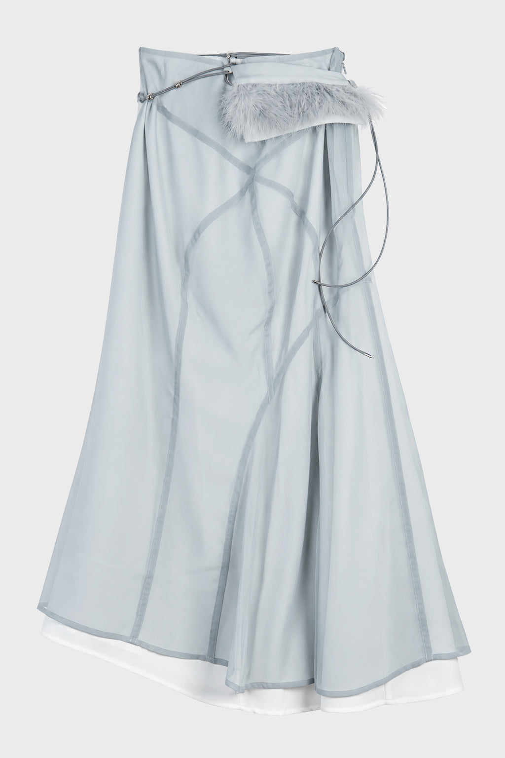 MERMAID SKIRT w/ FEATHER BAG FOG BLUE