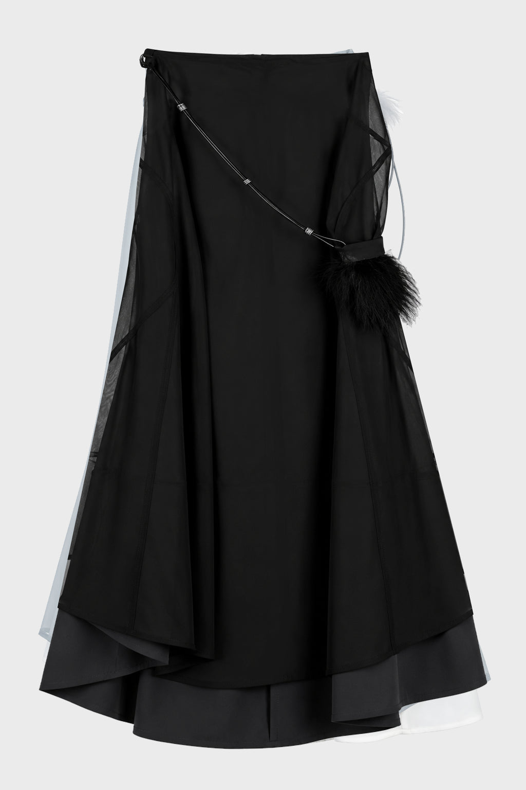 MERMAID SKIRT w/ FEATHER BAG BLACK