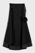 MERMAID SKIRT w/ FEATHER BAG BLACK