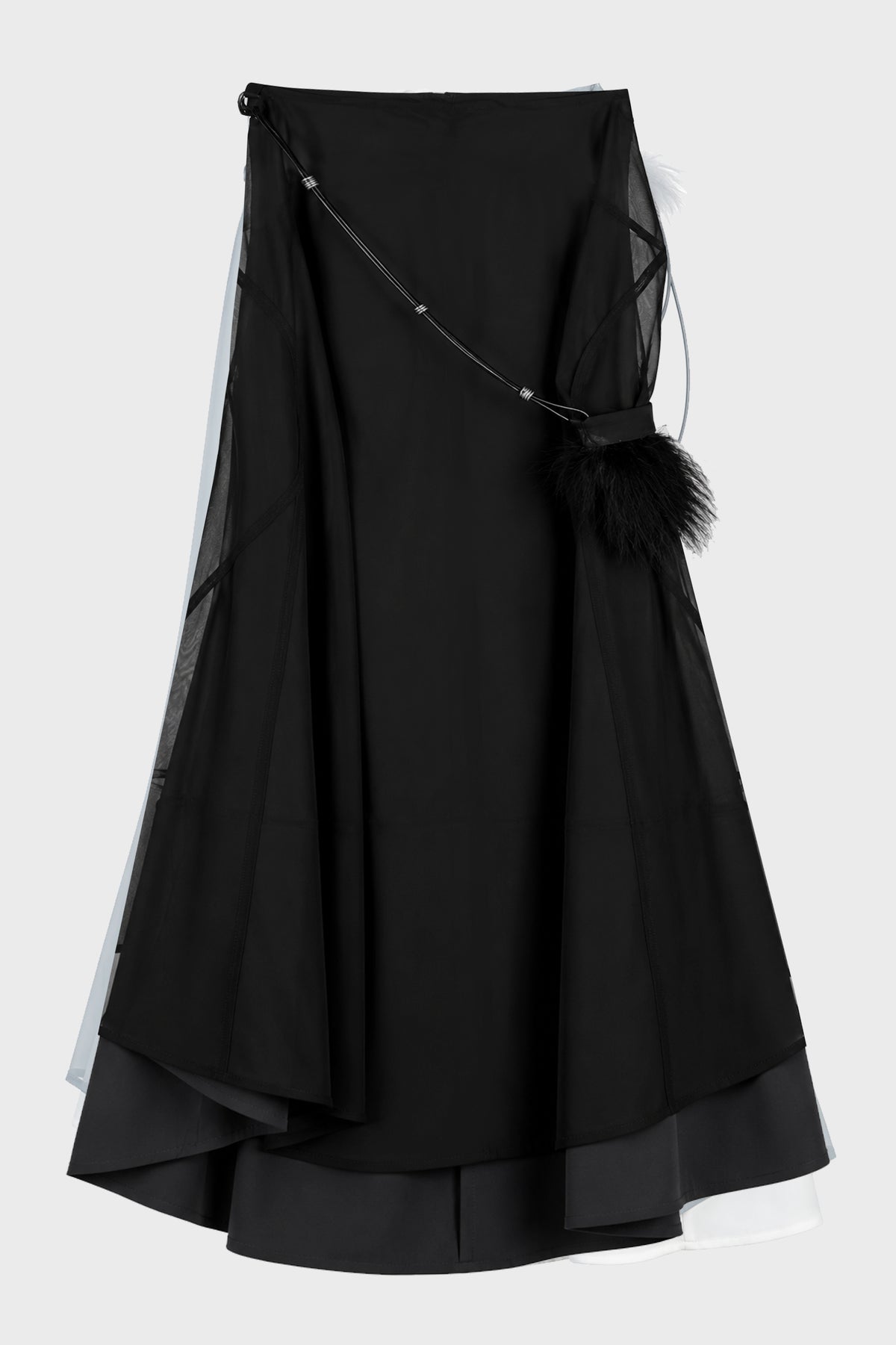 MERMAID SKIRT w/ FEATHER BAG BLACK