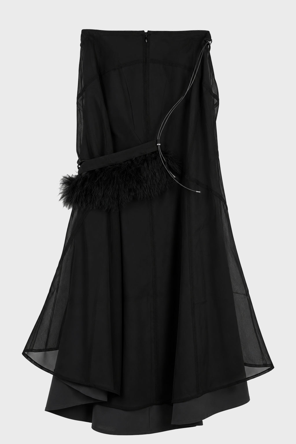 MERMAID SKIRT w/ FEATHER BAG BLACK