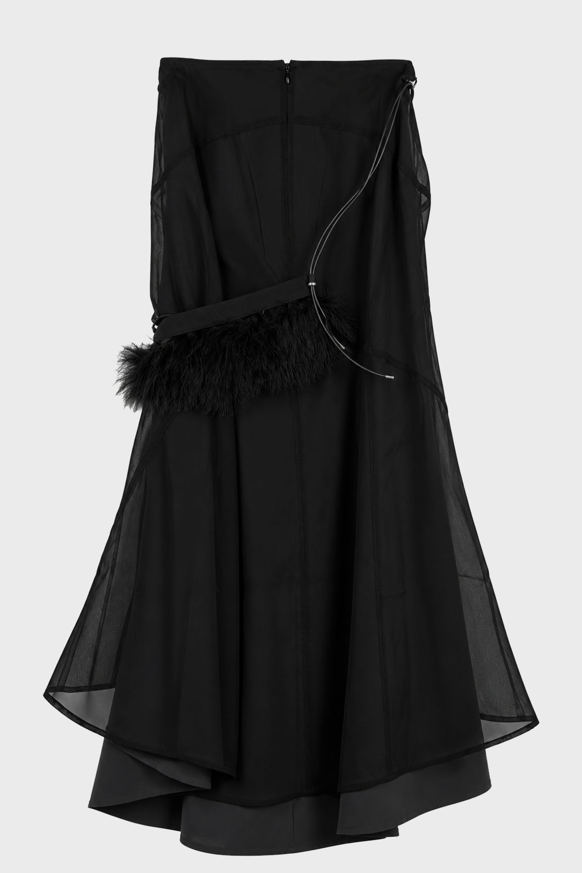 MERMAID SKIRT w/ FEATHER BAG BLACK