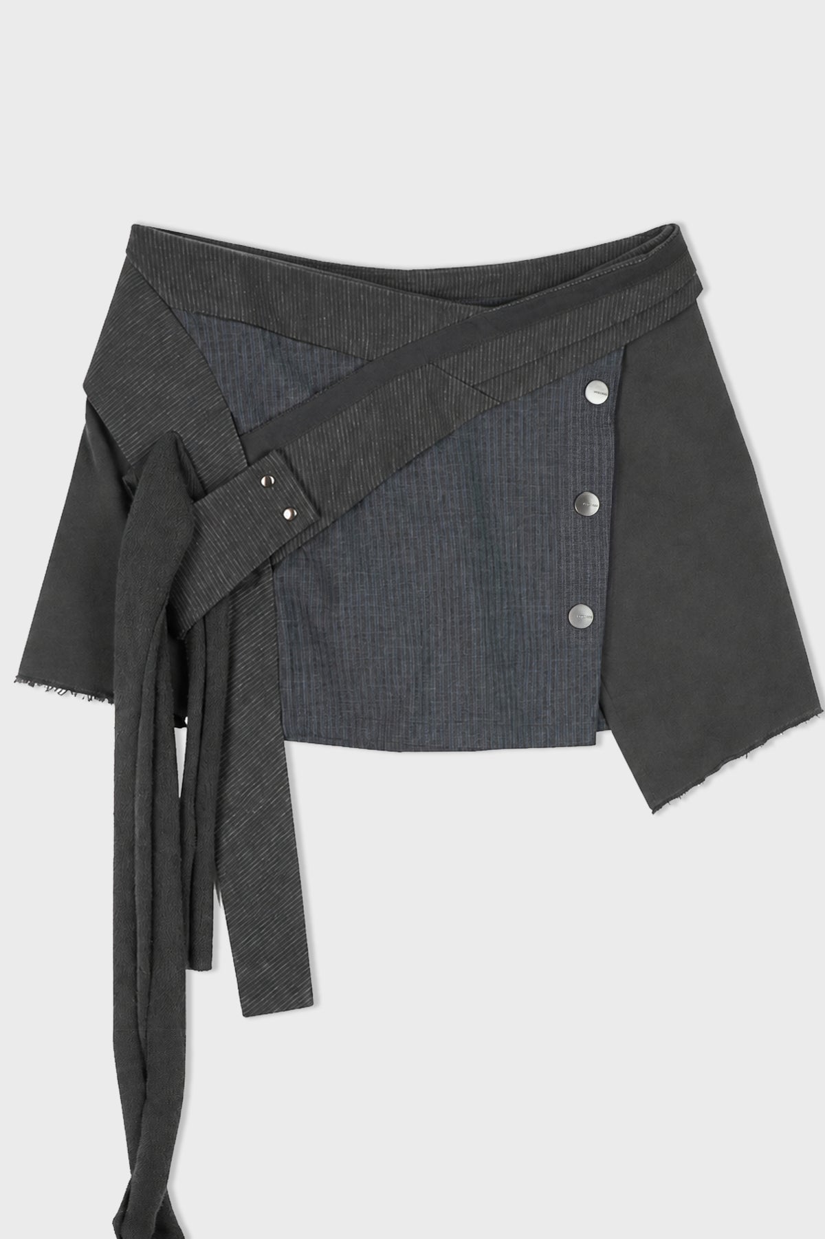 WRAP MINI SKIRT SLATE GREY